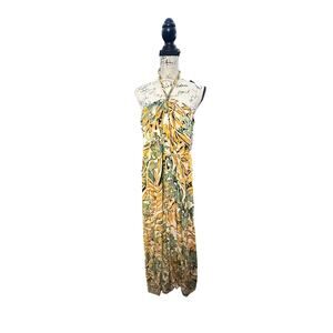 Rewind Tropical Print Halter Maxi Dress - Size Small (NWT)